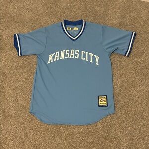 Baseball Jersey - MLB Kansas City Royals Light Blue Pullover (Bret Saberhagen)